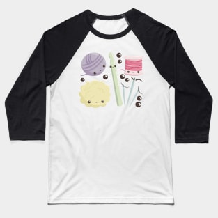 Pastel colour Crochet cute - kawaii craft supplies Baseball T-Shirt